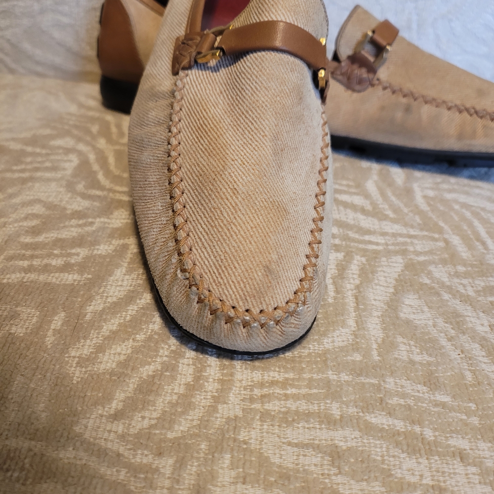 Salvatore Ferragamo Tan and Brown Loafers